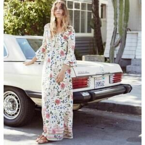 NWT CHRISTY DAWN Rowe Maxi Dress Cream Floral Size XS/S